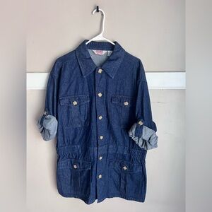 Relaxed Indigo Denim Jacket with Button Front